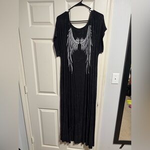 Torrid Hi Lo - Maxi - knit “acid wash”  Angel Wing Detail